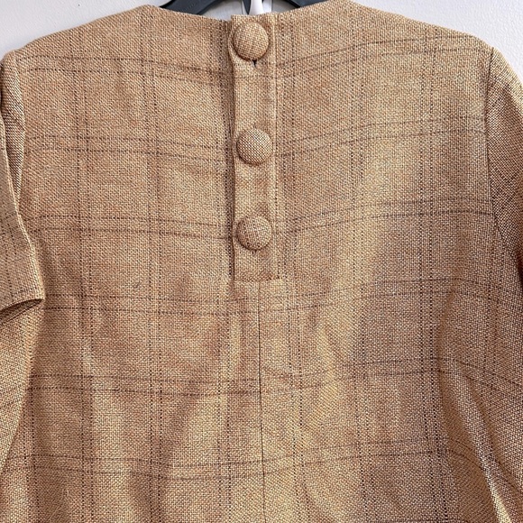 lisa marie fernandez natural windowpane basketweave linen trapeze t-shirt - Picture 5 of 6